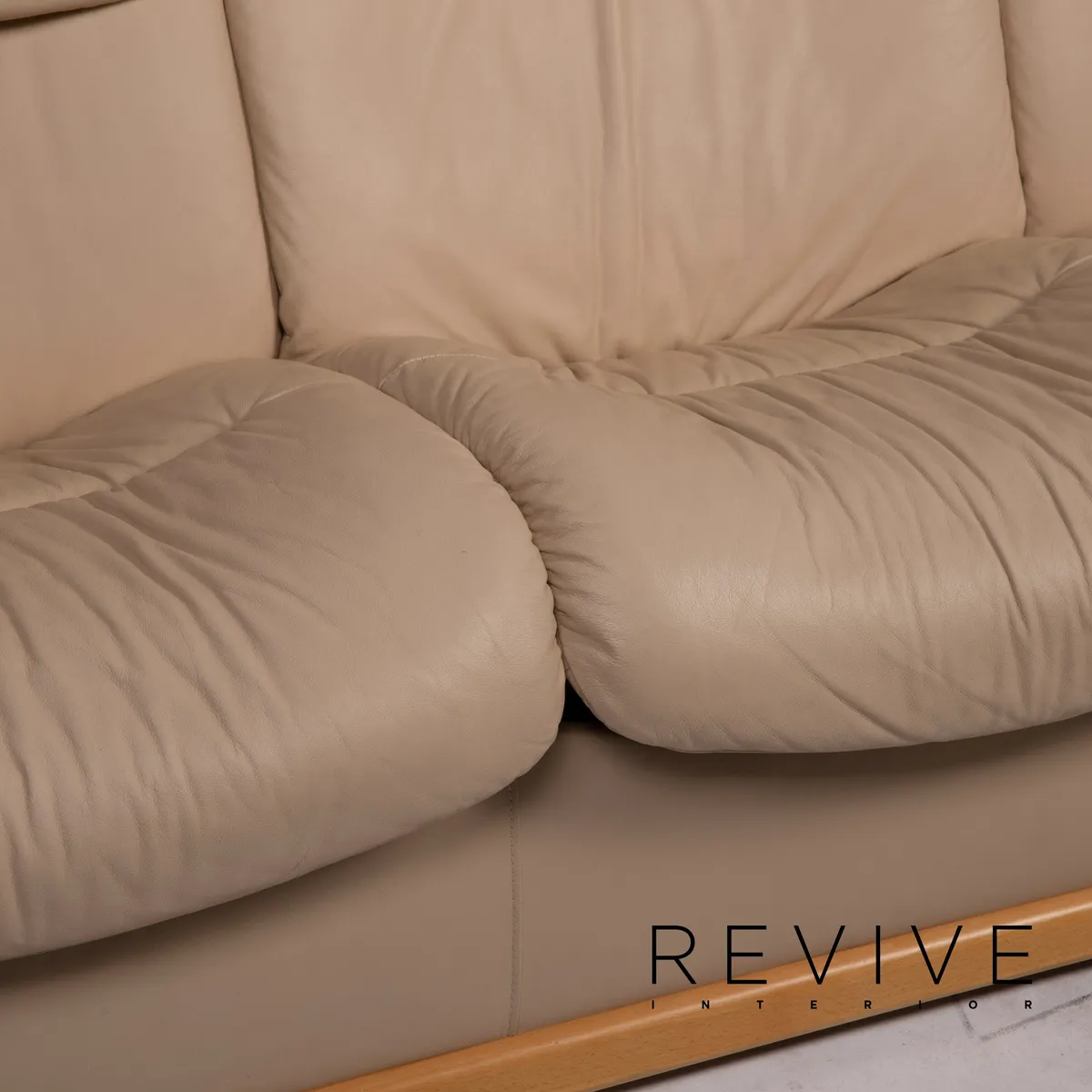 Stressless Granada Leder Sofa Garnitur Beige Dreisitzer Hocker #15590