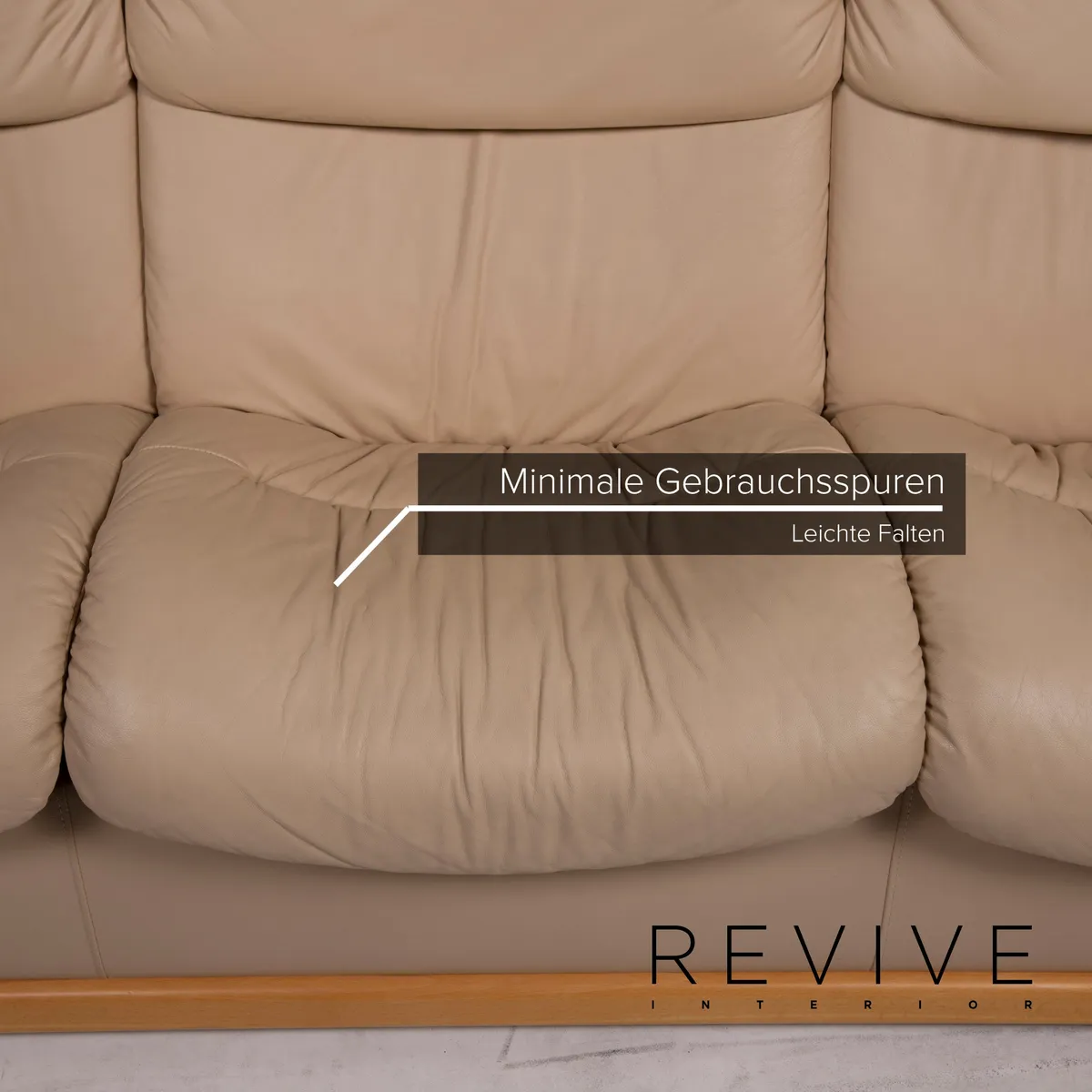 Stressless Granada Leder Sofa Garnitur Beige Dreisitzer Hocker #15590