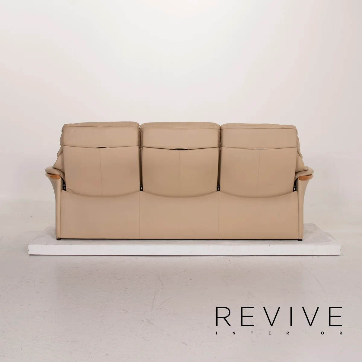 Stressless Granada Leder Sofa Garnitur Beige Dreisitzer Hocker #15590