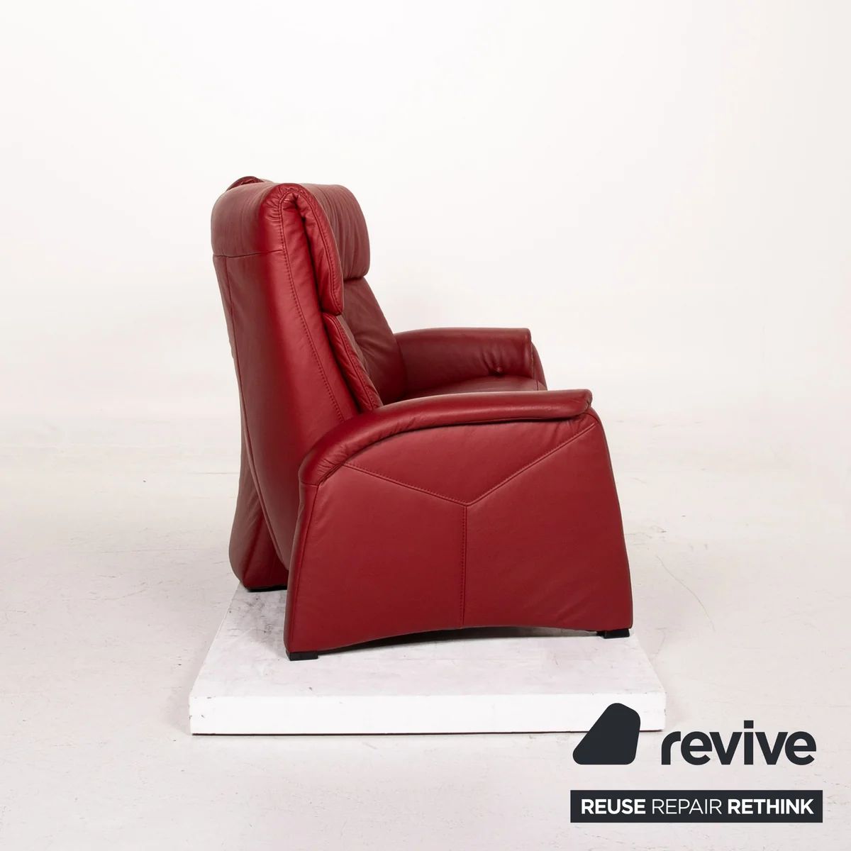 Himolla Trapez Sofa Rot Dunkelrot Relaxfunktion Funktion Heimkinosofa Couch #15393