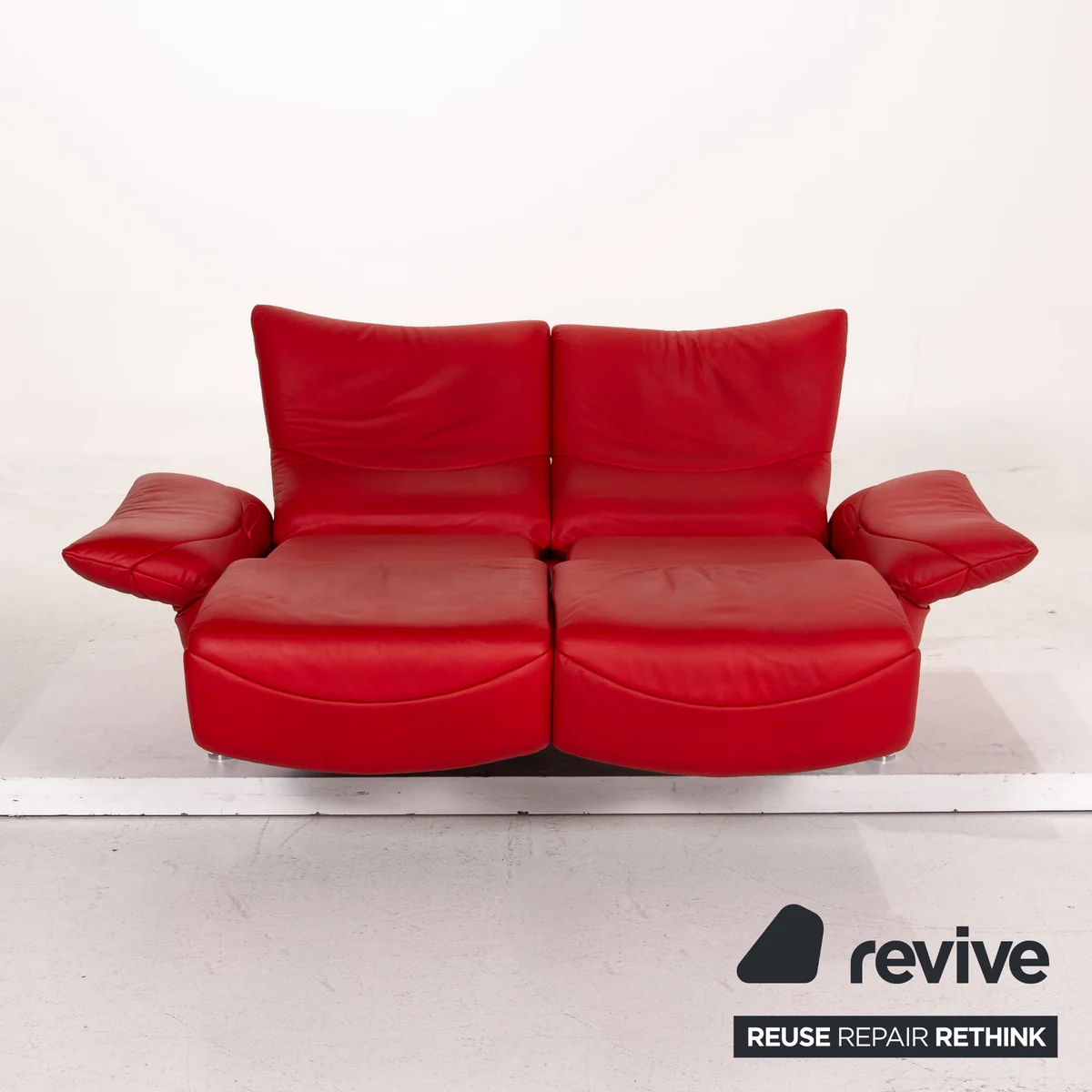 de Sede DS 145 Leder Sofa Rot Zweisitzer Funktion Couch #15325