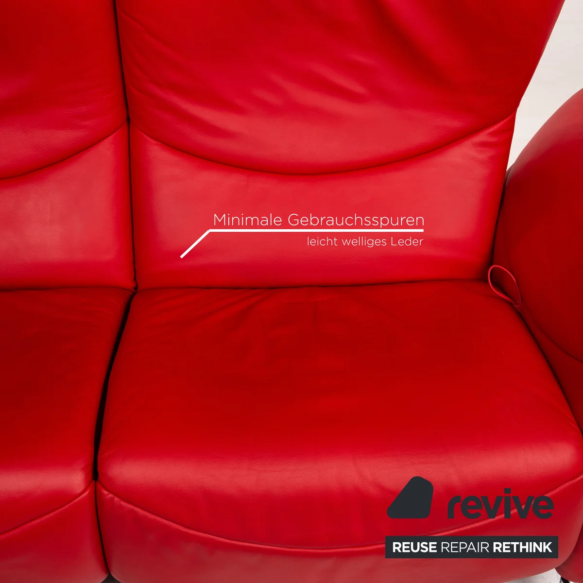 de Sede DS 145 Leder Sofa Rot Zweisitzer Funktion Couch #15325