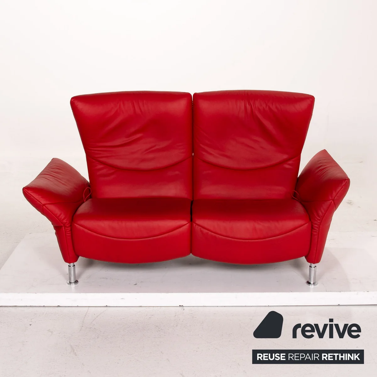 de Sede DS 145 Leder Sofa Rot Zweisitzer Funktion Couch #15325