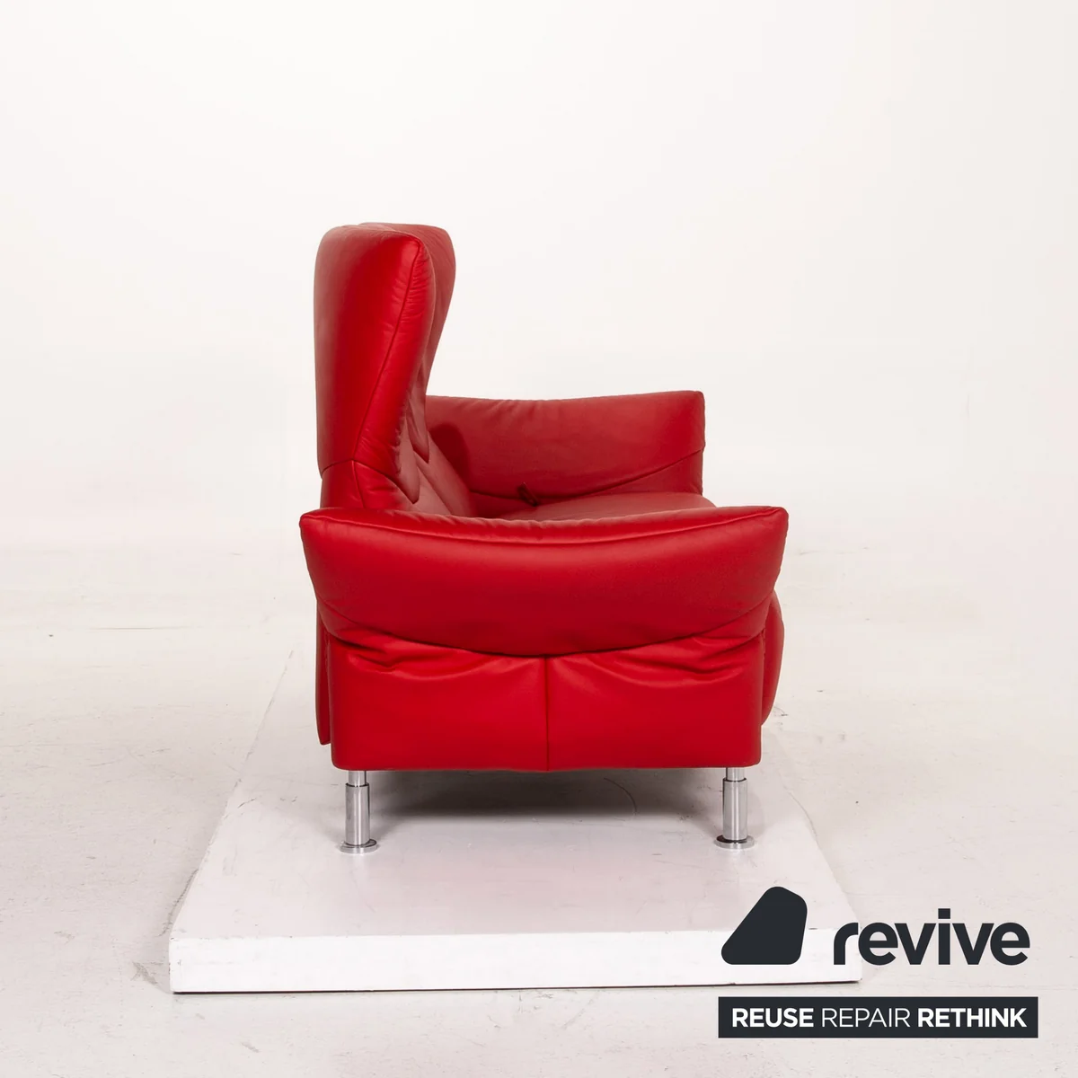 de Sede DS 145 Leder Sofa Rot Zweisitzer Funktion Couch #15325