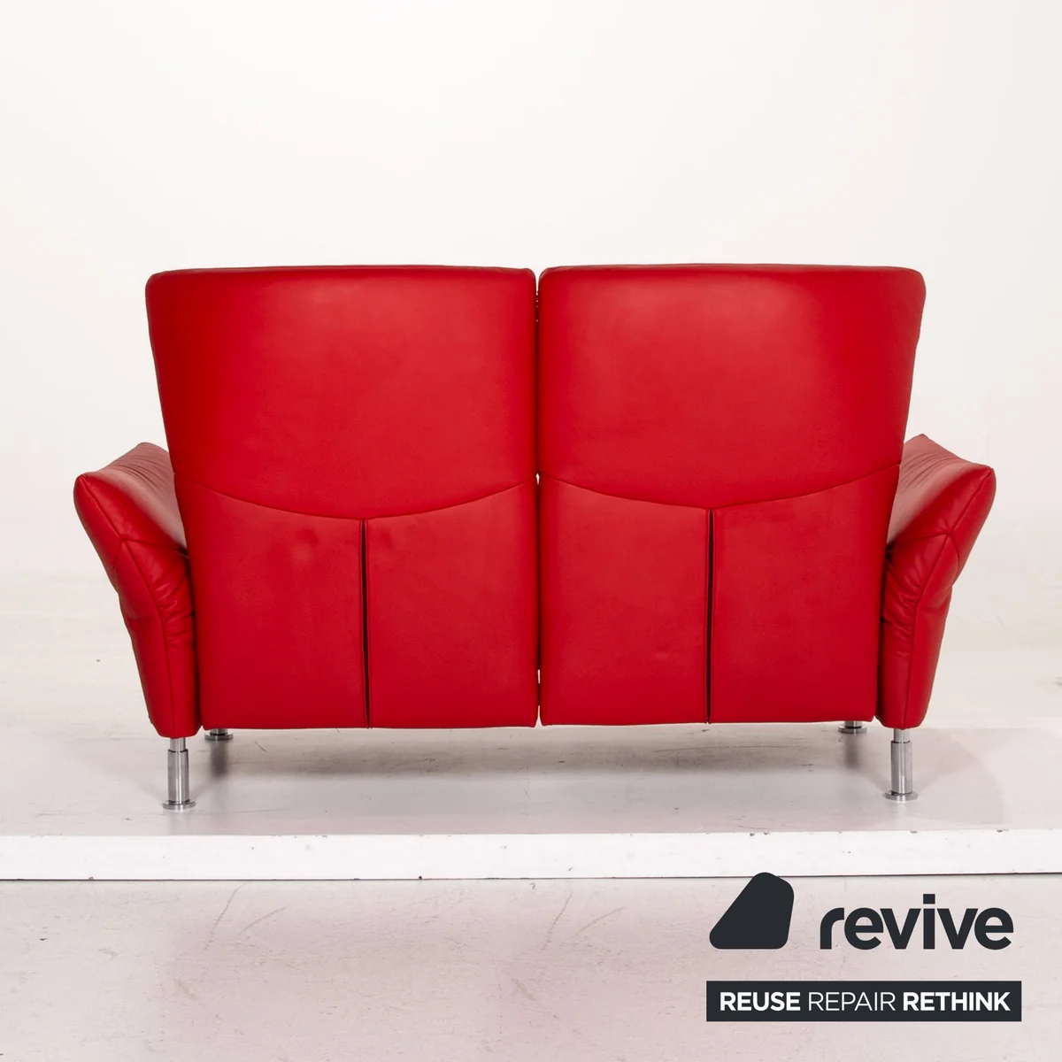 de Sede DS 145 Leder Sofa Rot Zweisitzer Funktion Couch #15325
