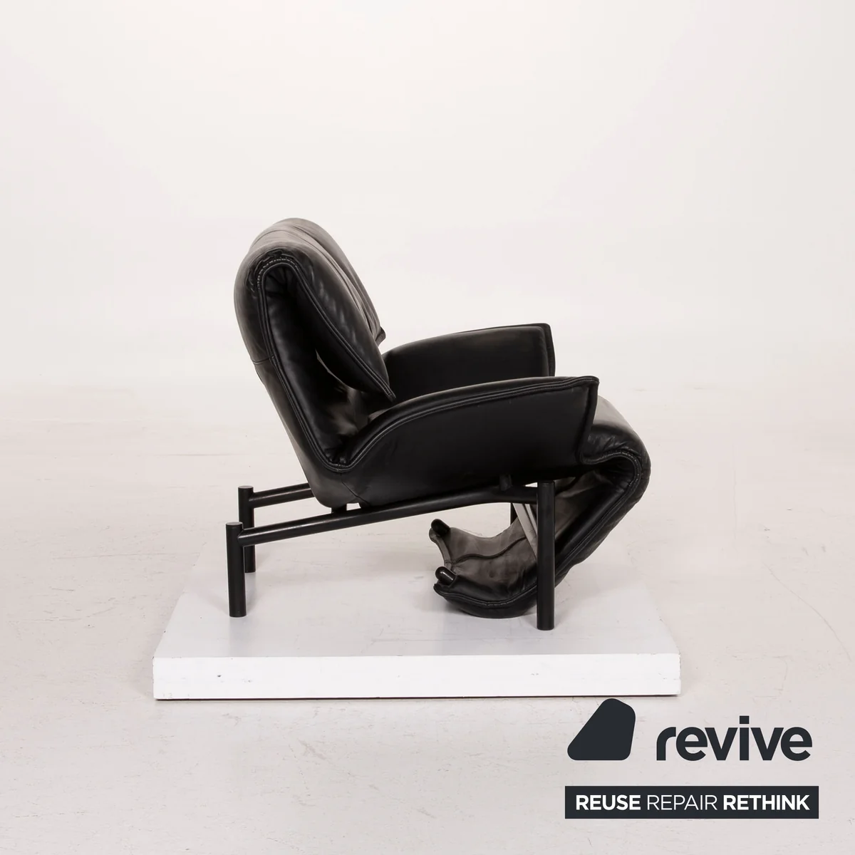 Cassina Veranda Leder Sessel Schwarz Relaxfunktion #15464