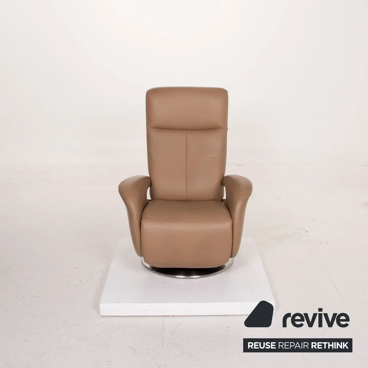Hukla Leder Sessel Beige Relaxfunktion #15495