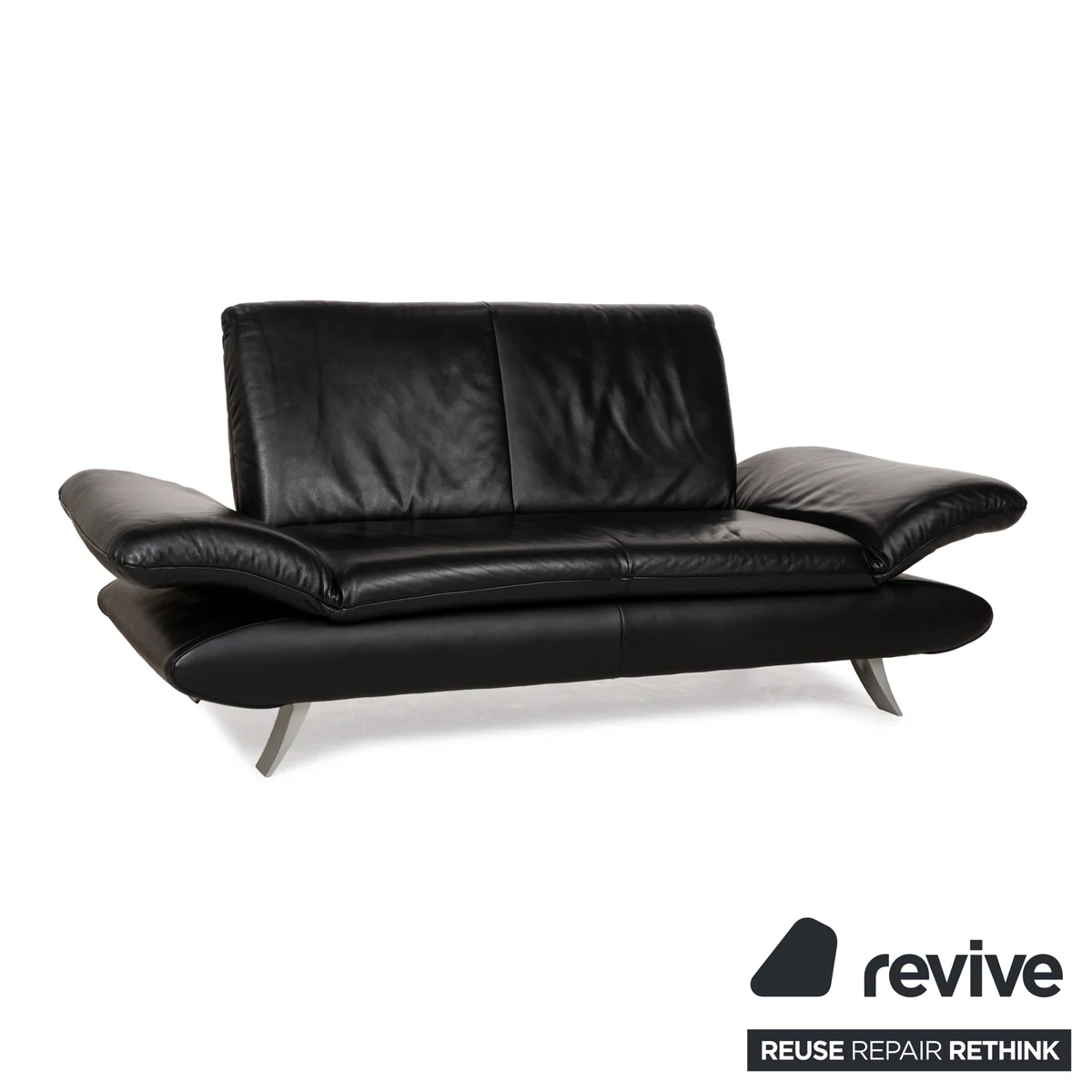 Koinor Rossini Leder Zweisitzer Schwarz manuelle Funktion Sofa Couch
