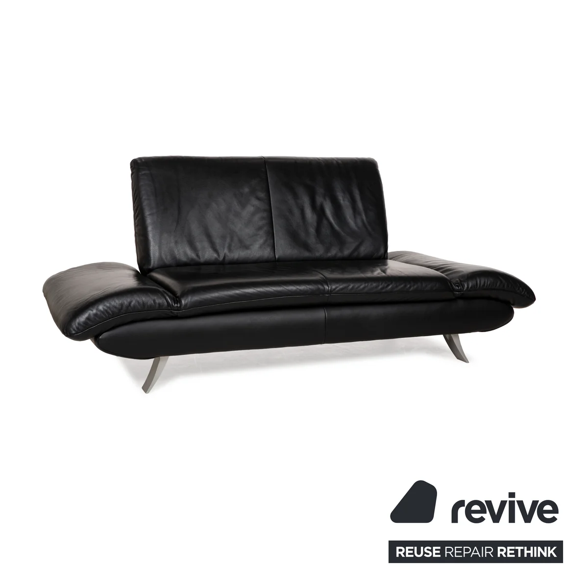 Koinor Rossini Leder Zweisitzer Schwarz manuelle Funktion Sofa Couch