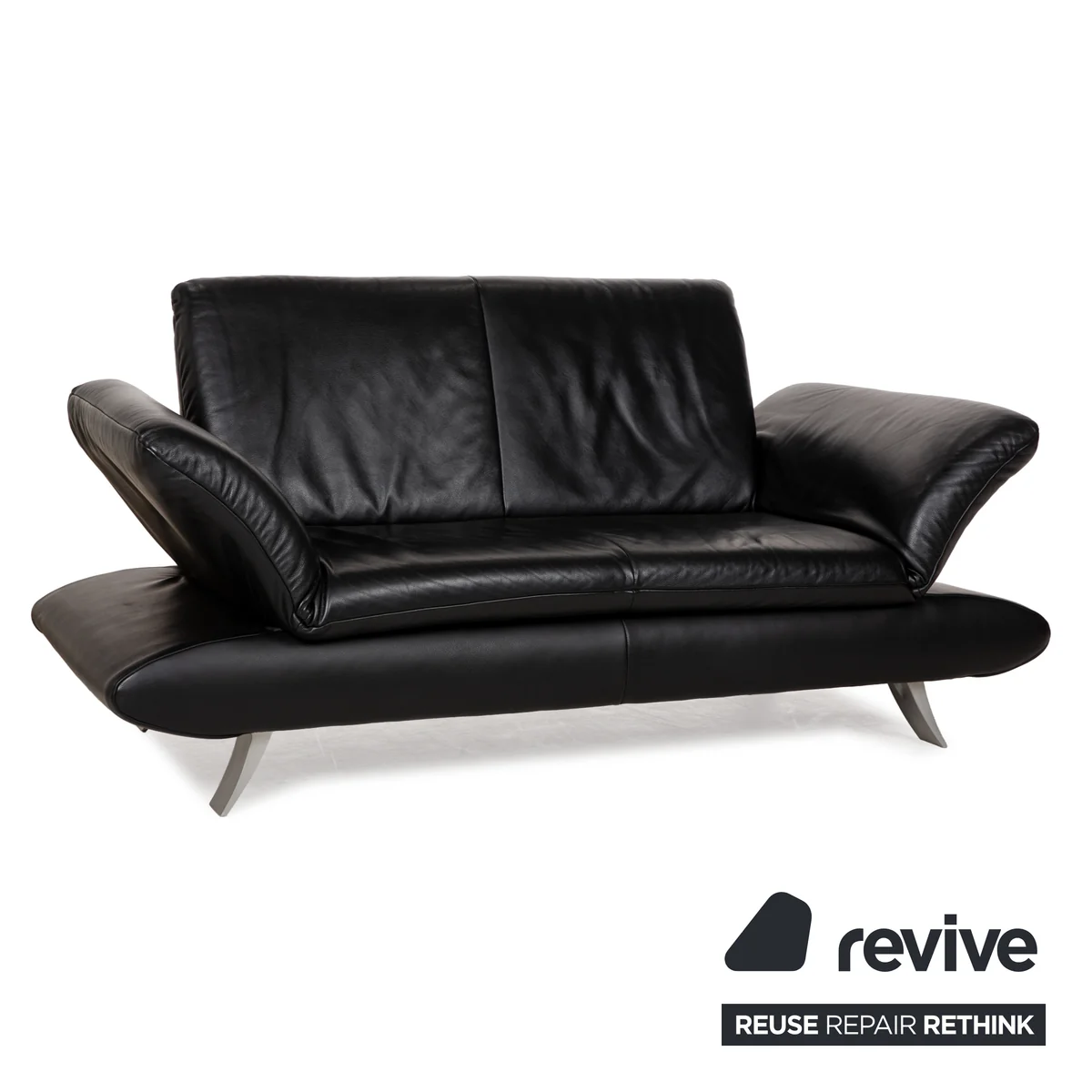Koinor Rossini Leder Zweisitzer Schwarz manuelle Funktion Sofa Couch