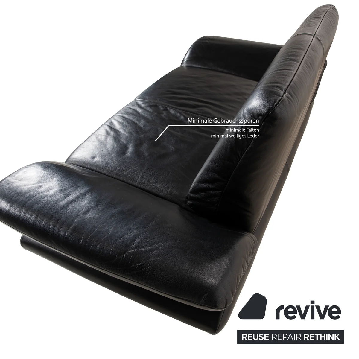 Koinor Rossini Leder Zweisitzer Schwarz manuelle Funktion Sofa Couch