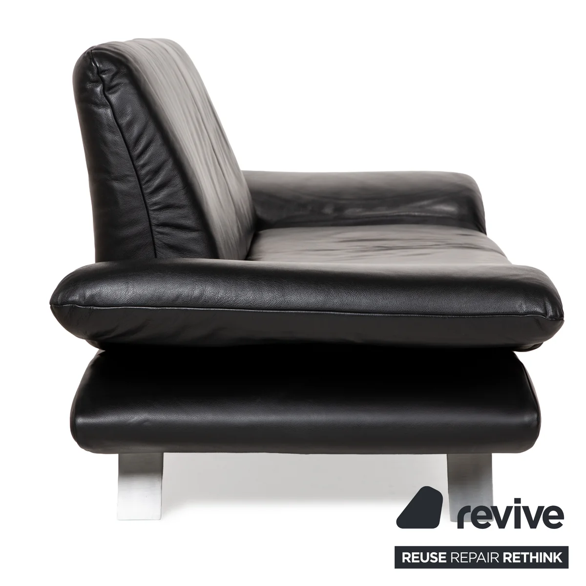 Koinor Rossini Leder Zweisitzer Schwarz manuelle Funktion Sofa Couch