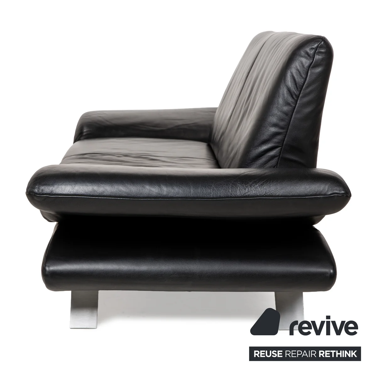 Koinor Rossini Leder Zweisitzer Schwarz manuelle Funktion Sofa Couch