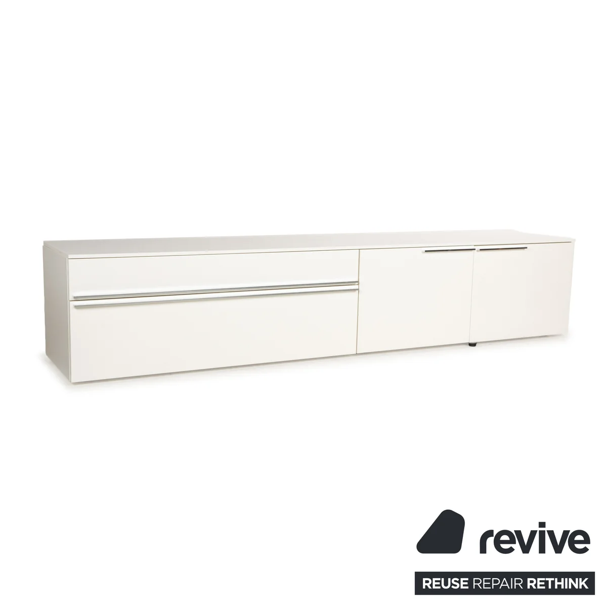 La Nuova Casa Tamigi Holz Sideboard Weiß Creme Hochglanz Lowboard