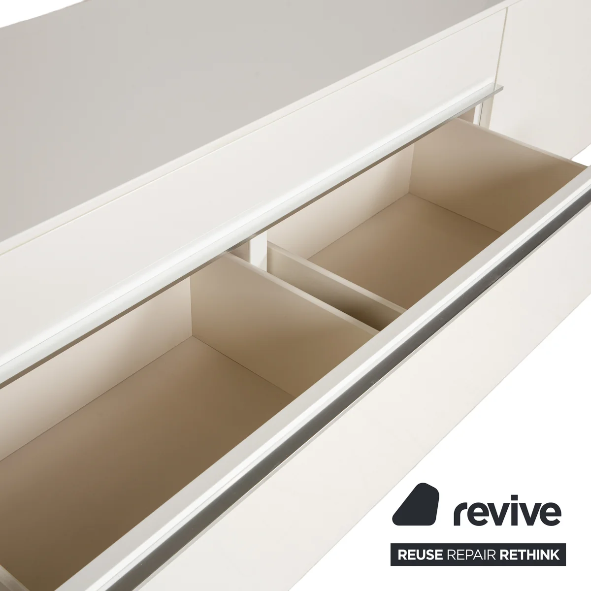 La Nuova Casa Tamigi Holz Sideboard Weiß Creme Hochglanz Lowboard
