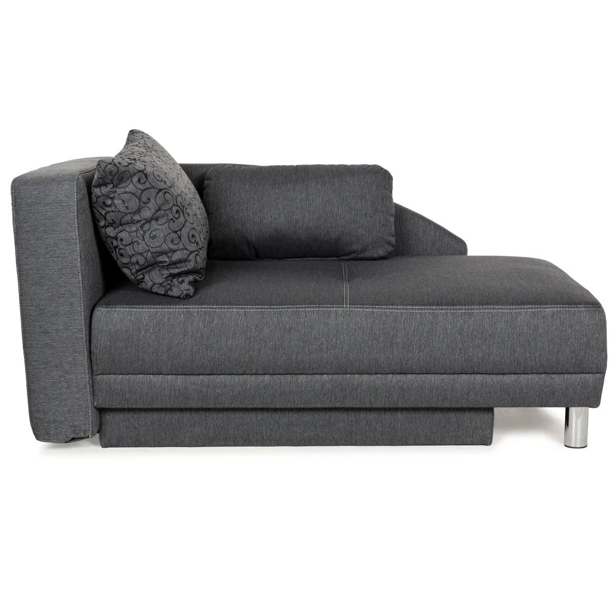 Stoff Schlafsofa Liege Grau manuelle Funktion Schlaffunktion