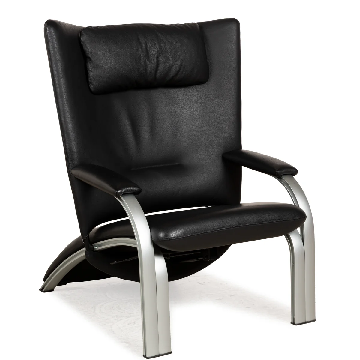 WK Wohnen Spot 698 Leder Sessel Schwarz manuelle Funktion
