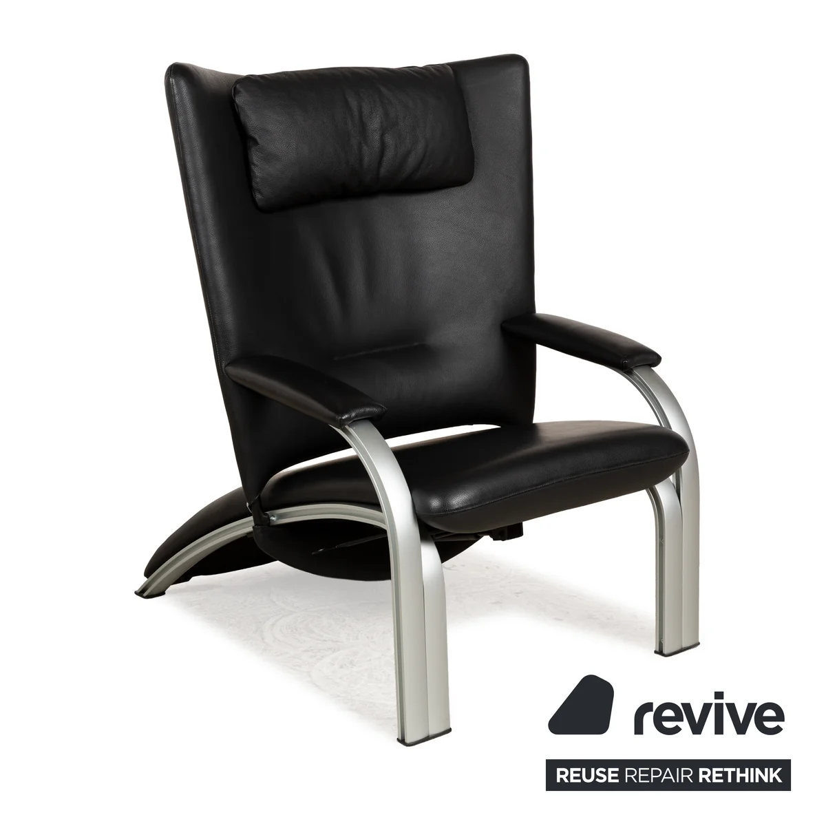 WK Wohnen Spot 698 Leder Sessel Schwarz manuelle Funktion