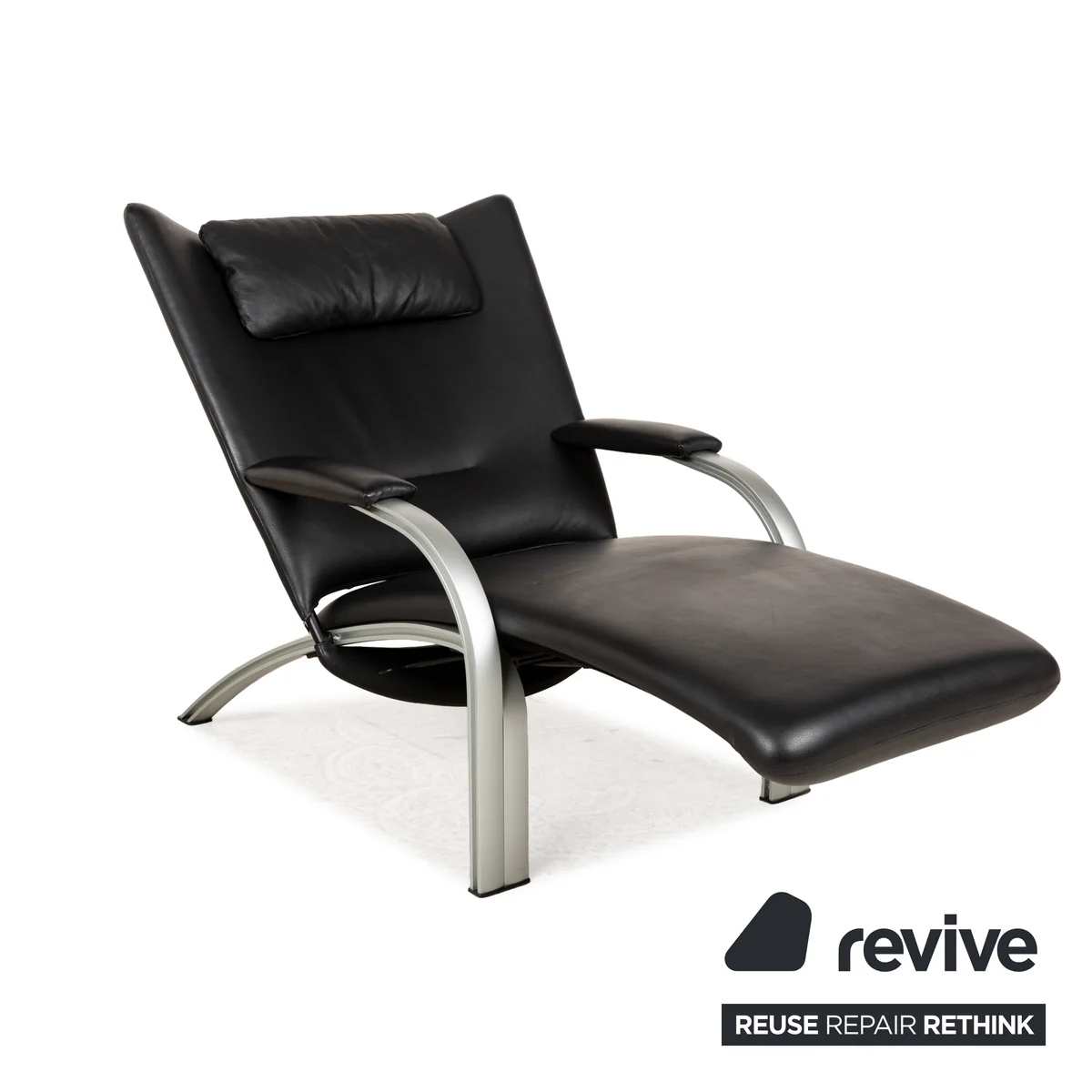 WK Wohnen Spot 698 Leder Sessel Schwarz manuelle Funktion