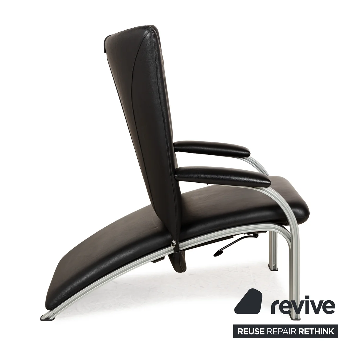 WK Wohnen Spot 698 Leder Sessel Schwarz manuelle Funktion