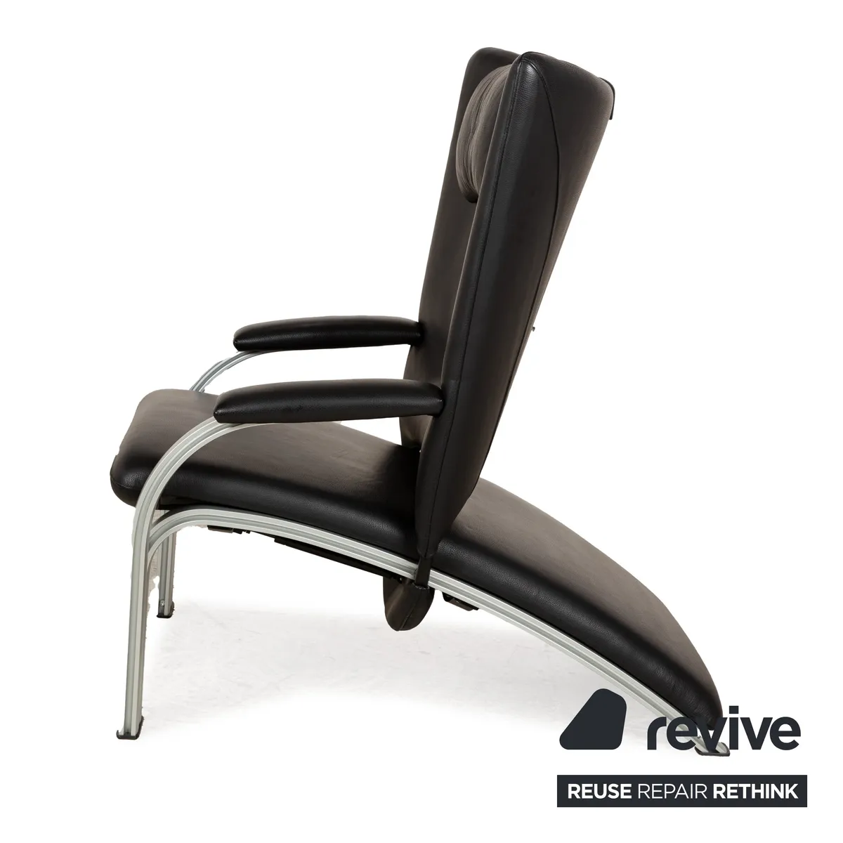 WK Wohnen Spot 698 Leder Sessel Schwarz manuelle Funktion