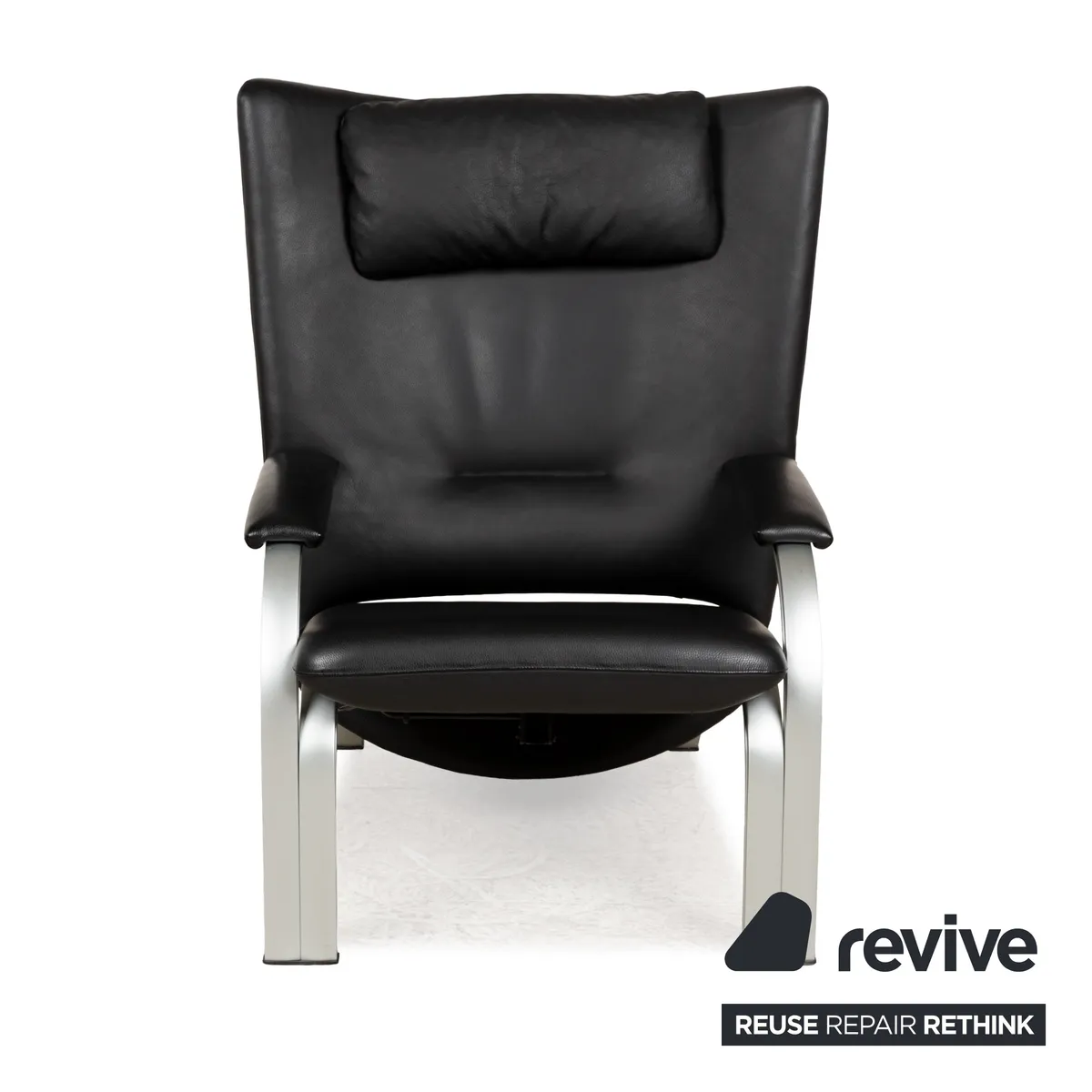 WK Wohnen Spot 698 Leder Sessel Schwarz manuelle Funktion