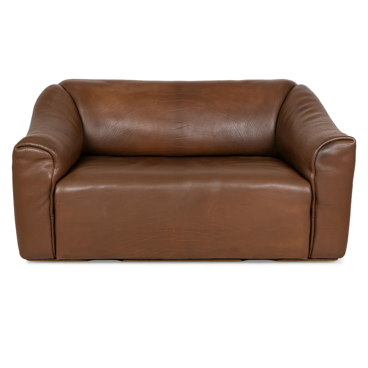 De Sede DS-47 Leder Zweisitzer Braun Sofa Couch manuelle Funktion