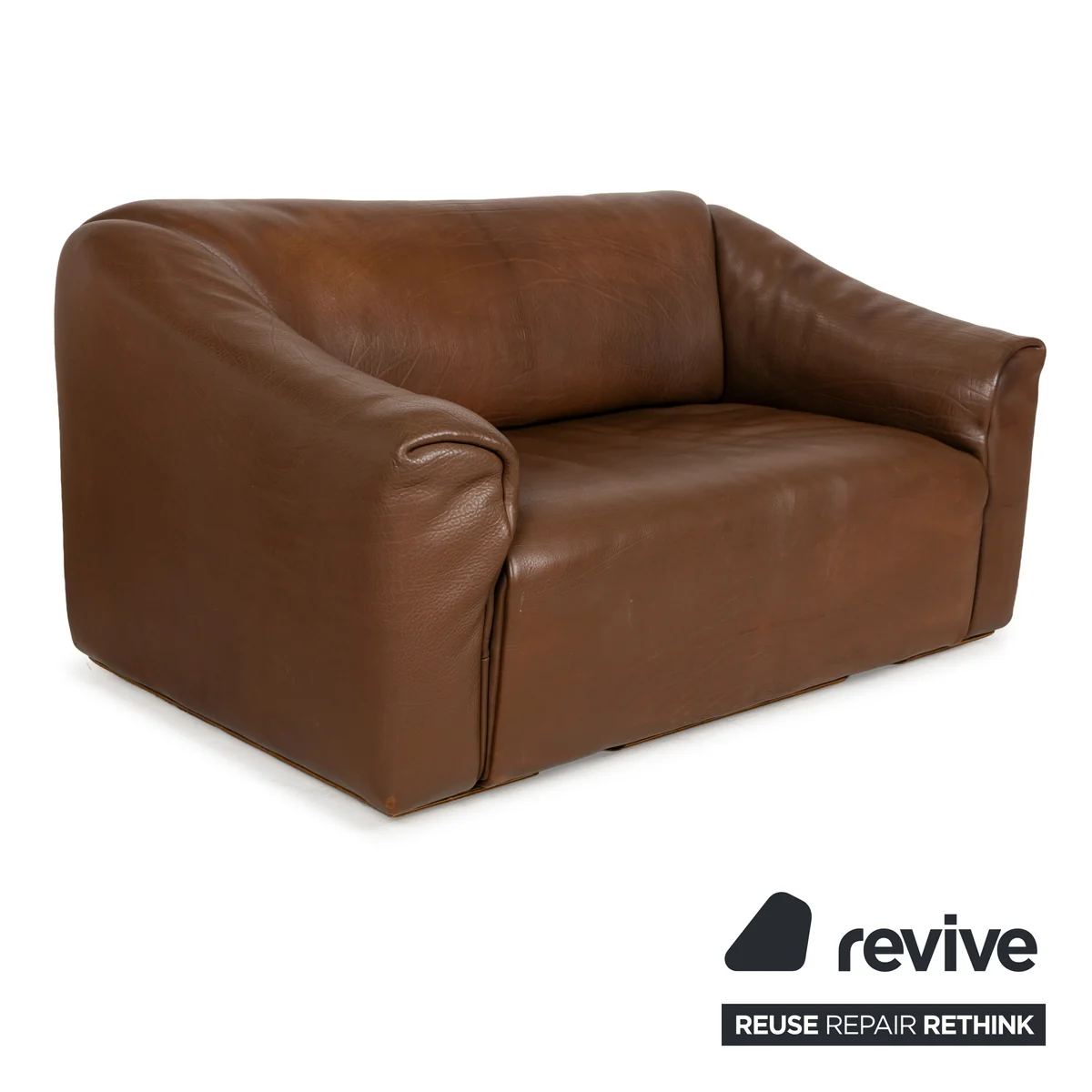 De Sede DS-47 Leder Zweisitzer Braun Sofa Couch manuelle Funktion