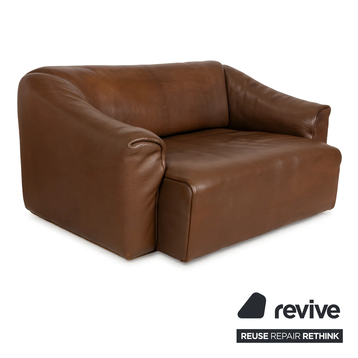 De Sede DS-47 Leder Zweisitzer Braun Sofa Couch manuelle Funktion