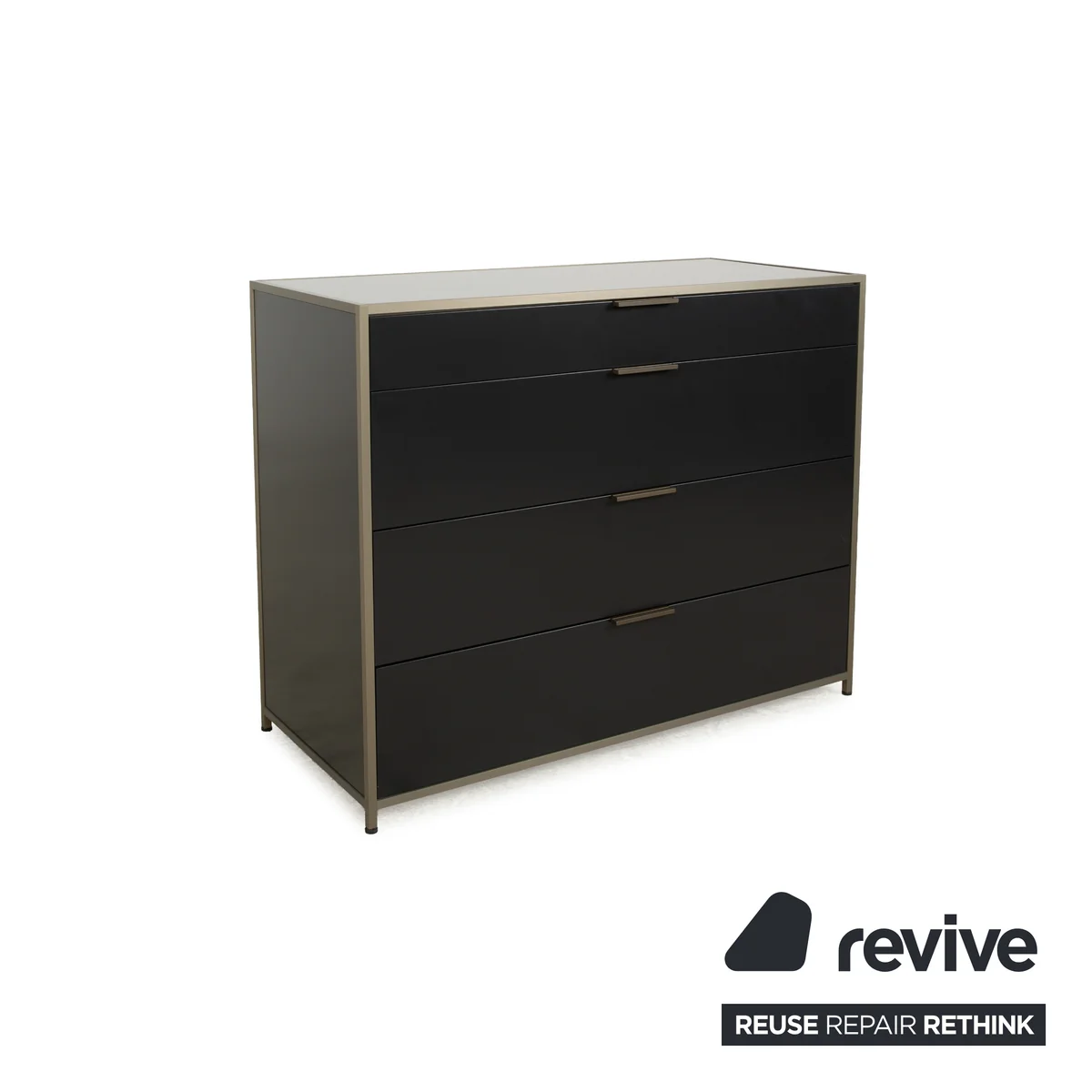 Ligne Roset Dita Holz Sideboard Anthrazit Metall Schubladen