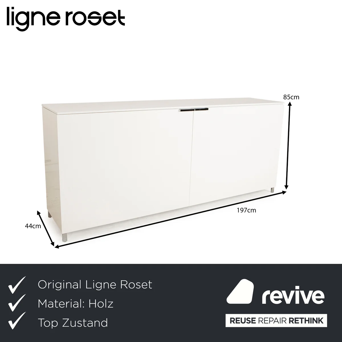 Ligne Roset Everywhere Holz Sideboard Weiß Hochglanz