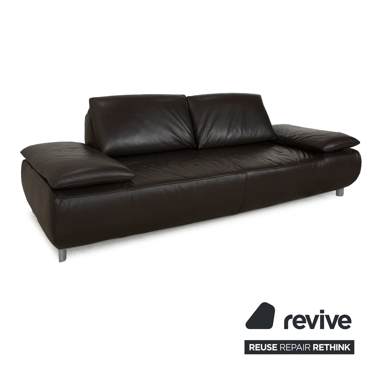 Koinor Volare Leder Dreisitzer Dunkelbraun manuelle Funktion Sofa Couch