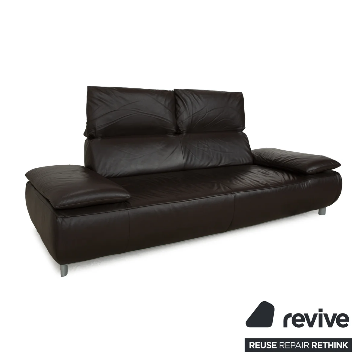 Koinor Volare Leder Dreisitzer Dunkelbraun manuelle Funktion Sofa Couch