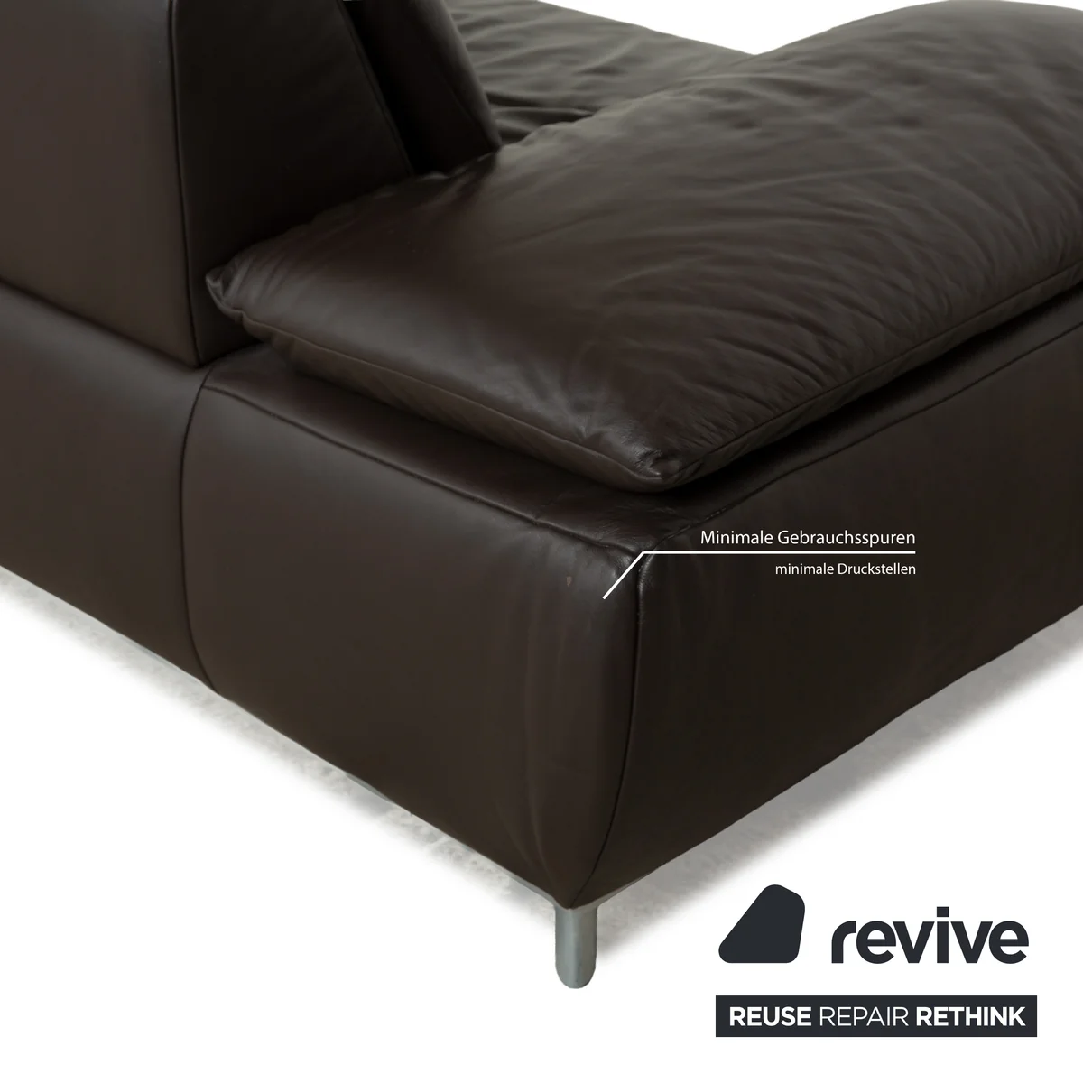Koinor Volare Leder Dreisitzer Dunkelbraun manuelle Funktion Sofa Couch