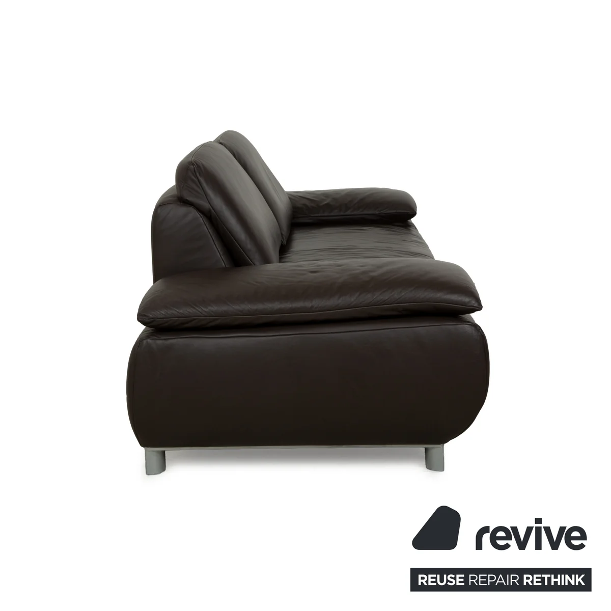 Koinor Volare Leder Dreisitzer Dunkelbraun manuelle Funktion Sofa Couch