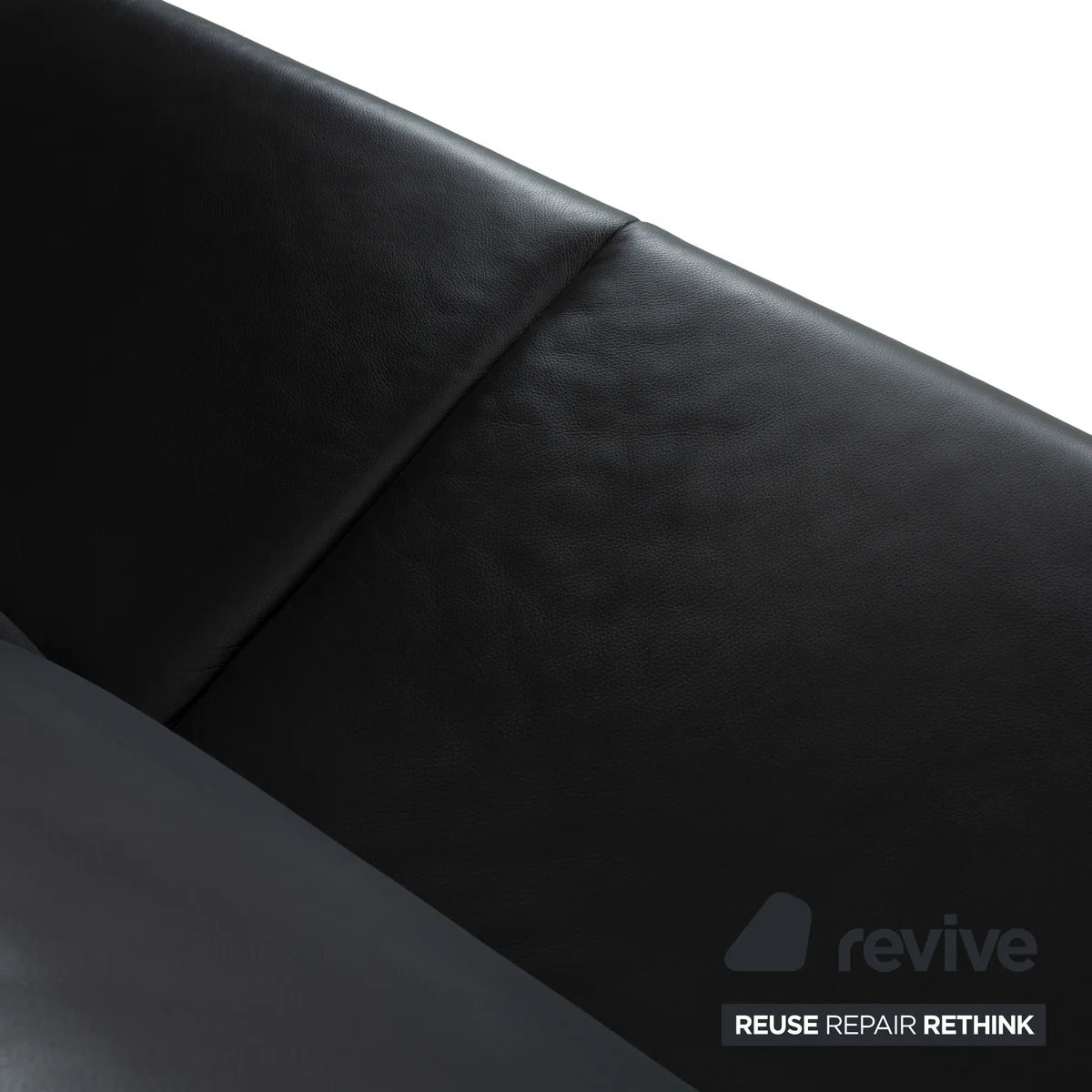 Laauser Atlanta Leder Dreisitzer Schwarz Sofa Couch