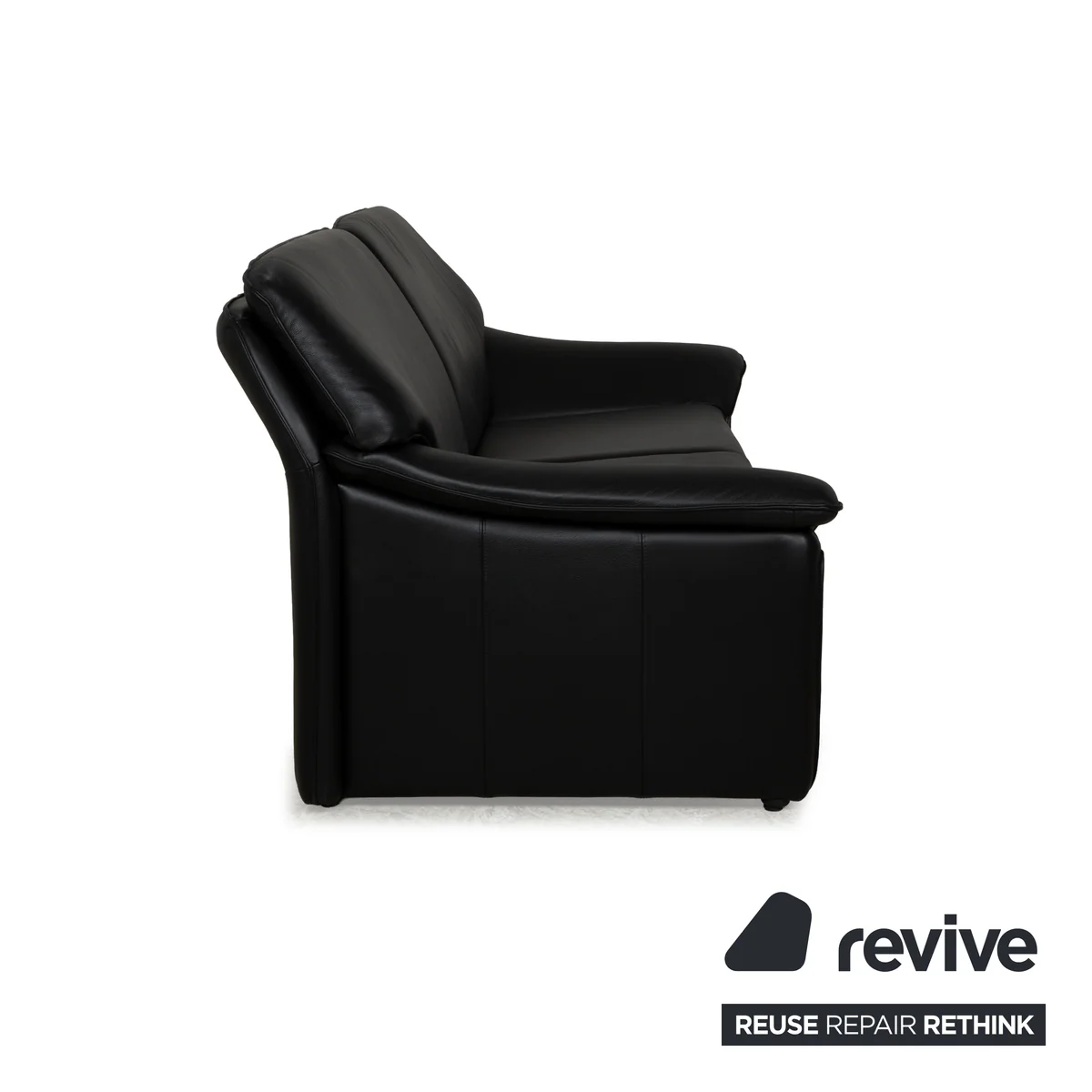Laauser Atlanta Leder Dreisitzer Schwarz Sofa Couch