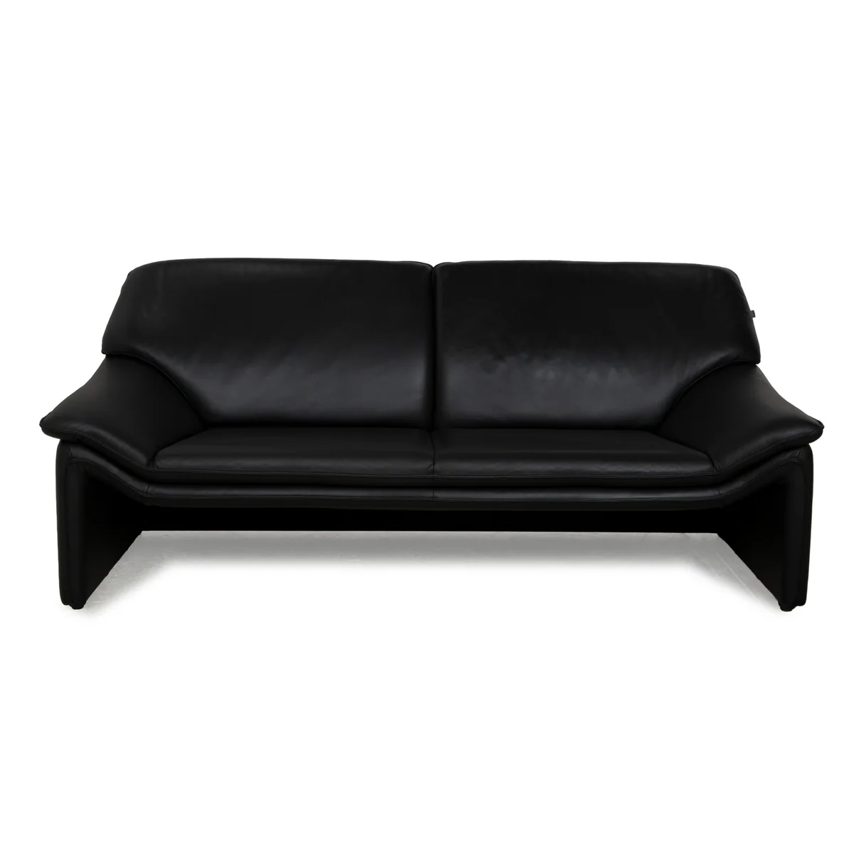 Laauser Atlanta Leder Dreisitzer Schwarz Sofa Couch