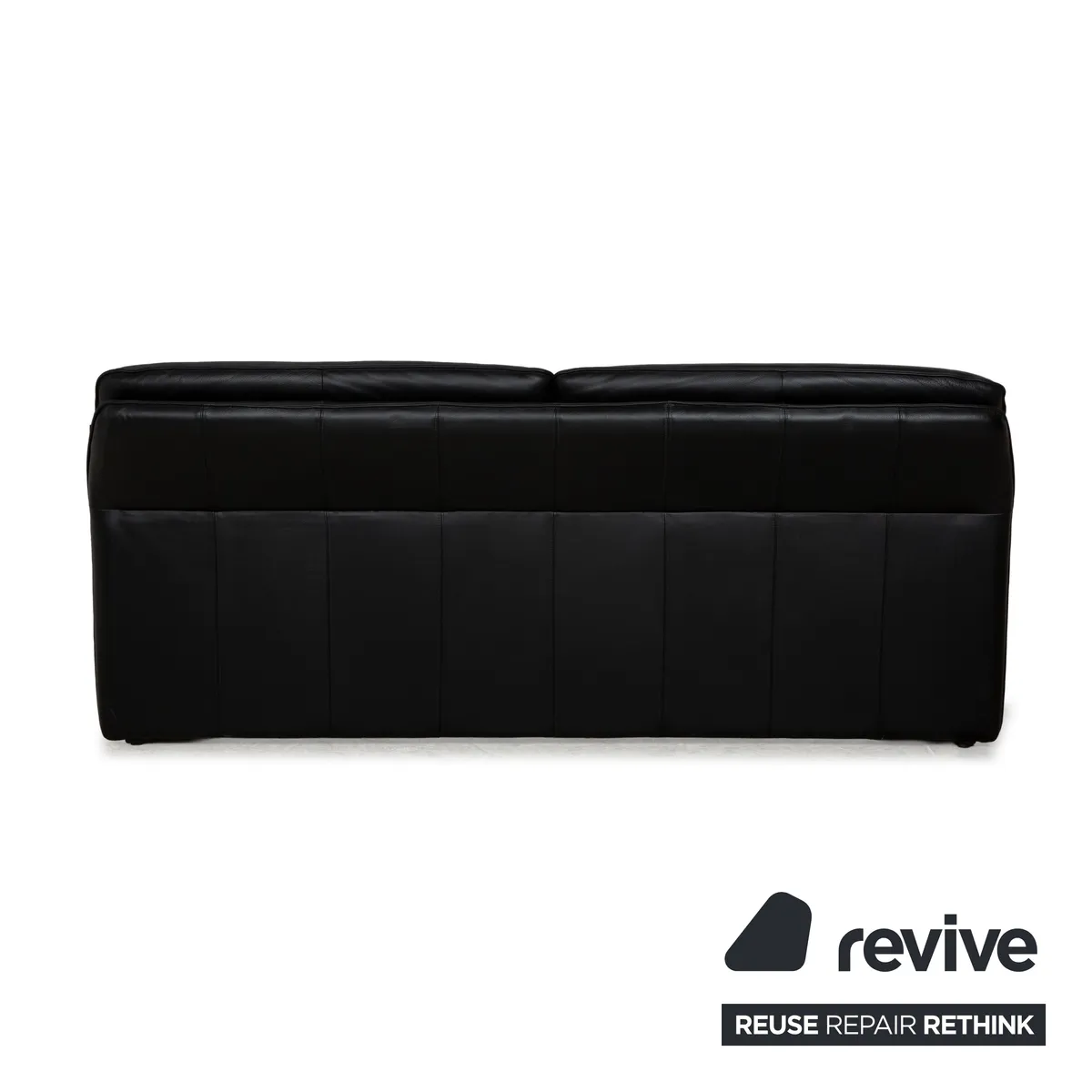 Laauser Atlanta Leder Dreisitzer Schwarz Sofa Couch