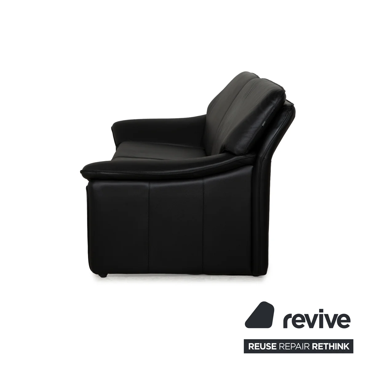 Laauser Atlanta Leder Dreisitzer Schwarz Sofa Couch