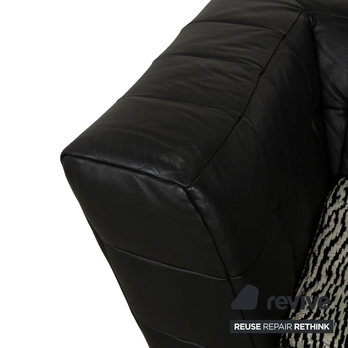 Bretz Tiziana Leder Sessel Schwarz Stoff Drehfunktion