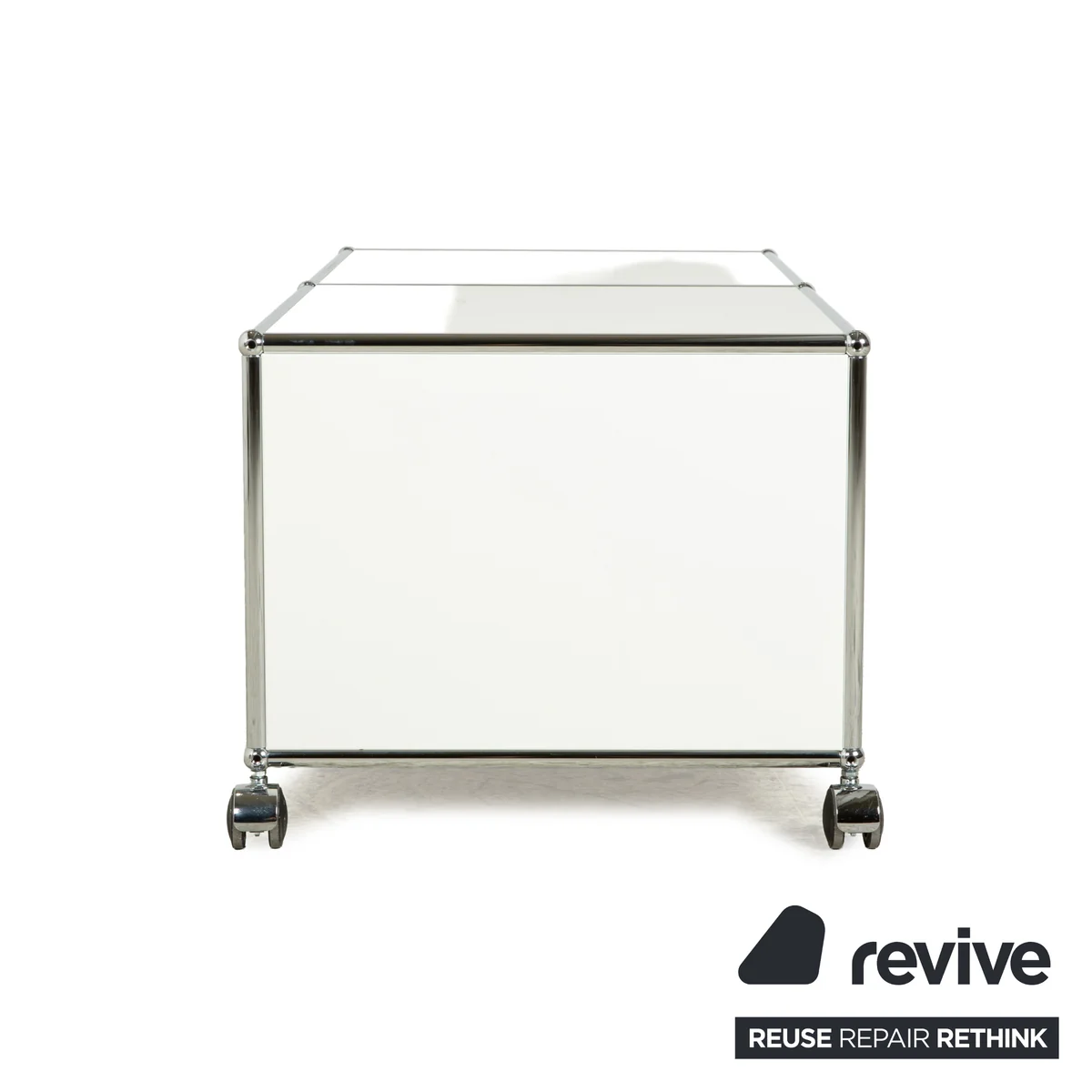 USM Haller Metall Sideboard Silber Rollen Glas Lowboard