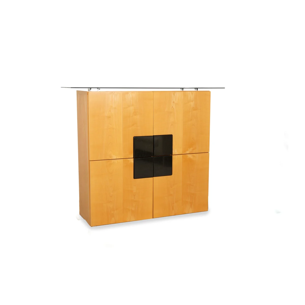 Kettnaker Holz Sideboard Braun Schwarz Higboard Glas Stein